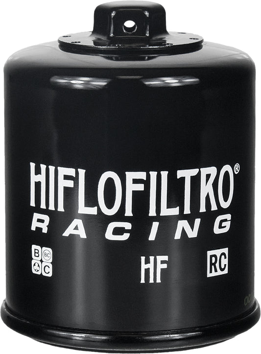 Hiflofiltro HF138RC race oil filter for Suzuki, Aprilia, Kawasaki, Kymco, Arctic Cat motorcycles and ATVs.