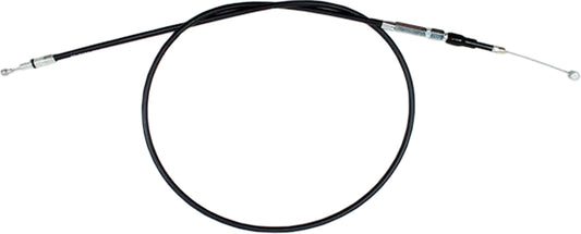 Motion Pro black vinyl clutch cable with chrome fittings and longitudinally-wound housing, designed for motorcycle clutch systems.