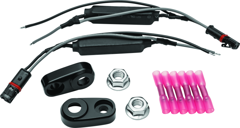 Kuryakyn Kellerman turn signal adapter kit for BMW motorcycles, showing wiring and connectors for easy installation.