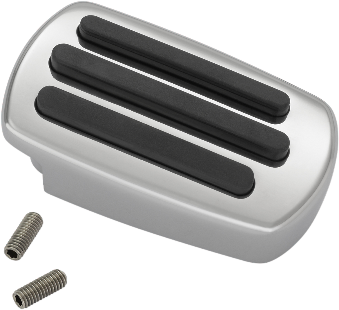 Bill's Exhausts SHOW CHROME Brake Pedal Cover for Honda GL1800 motorcycle, engine-mounted accessory with chrome finish.