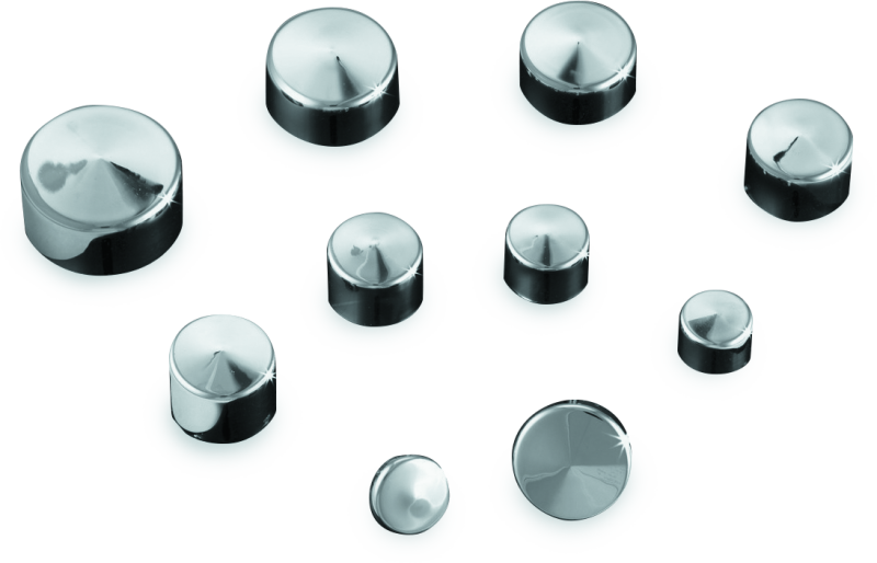 Kuryakyn Kool Kaps chrome cover for 3/16 inch socket head bolts, designed for easy installation on powersports vehicle bolts.