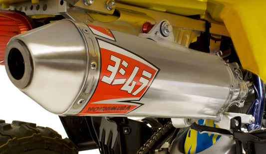 YOSHIMURA Signature RS-2 full system UTV exhaust with polished stainless steel finish and dual outlets.