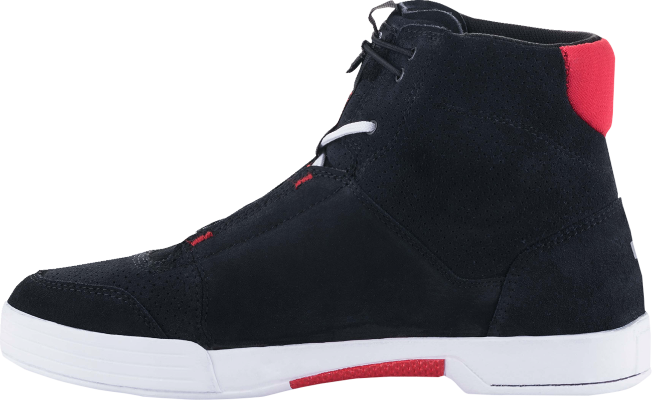 Alpinestars Chrome Shoes in black, white, and red, US size 12, featuring sleek design and sporty style.