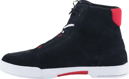 Alpinestars Chrome Shoes in black, white, and red, US size 12, featuring sleek design and sporty style.