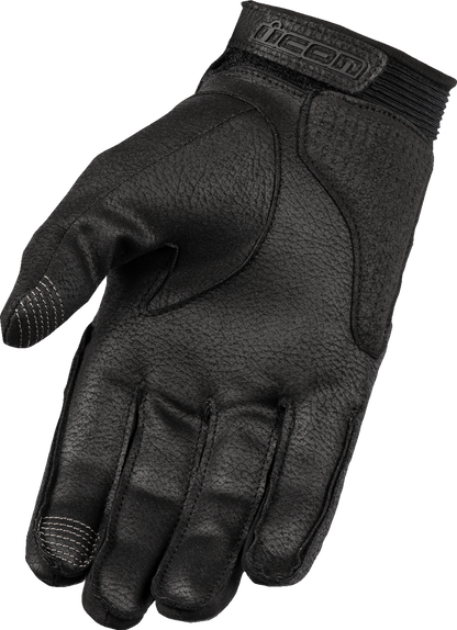 Black ICON Superduty3™ gloves in 3XL size, showing durable leather and reinforced knuckles for heavy-duty protection.