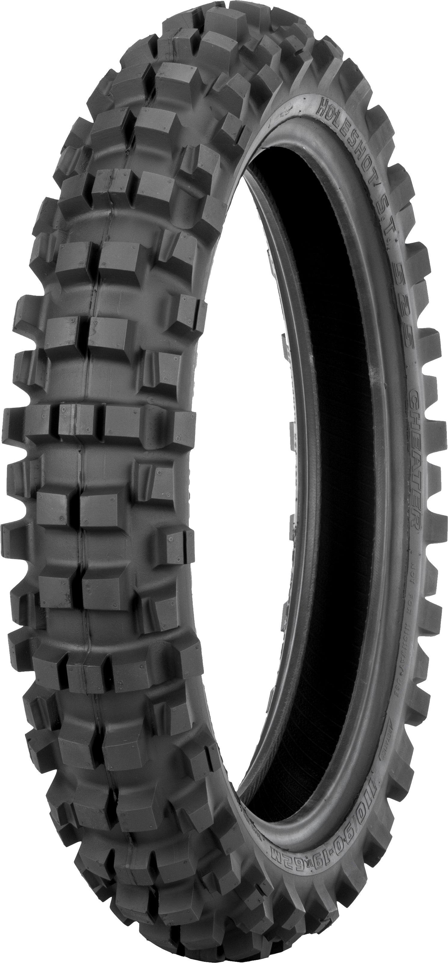SHINKO 87-4381S 525 Cheater Series rear off-road tire, 120/90-19, designed for trail riding and rugged terrain.