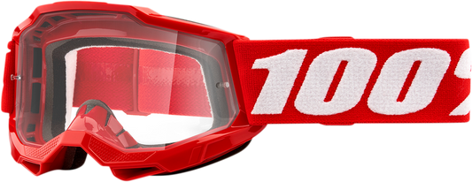 100% Youth Accuri 2 Goggles - Red - Clear 50024-00002 - Howling Moto