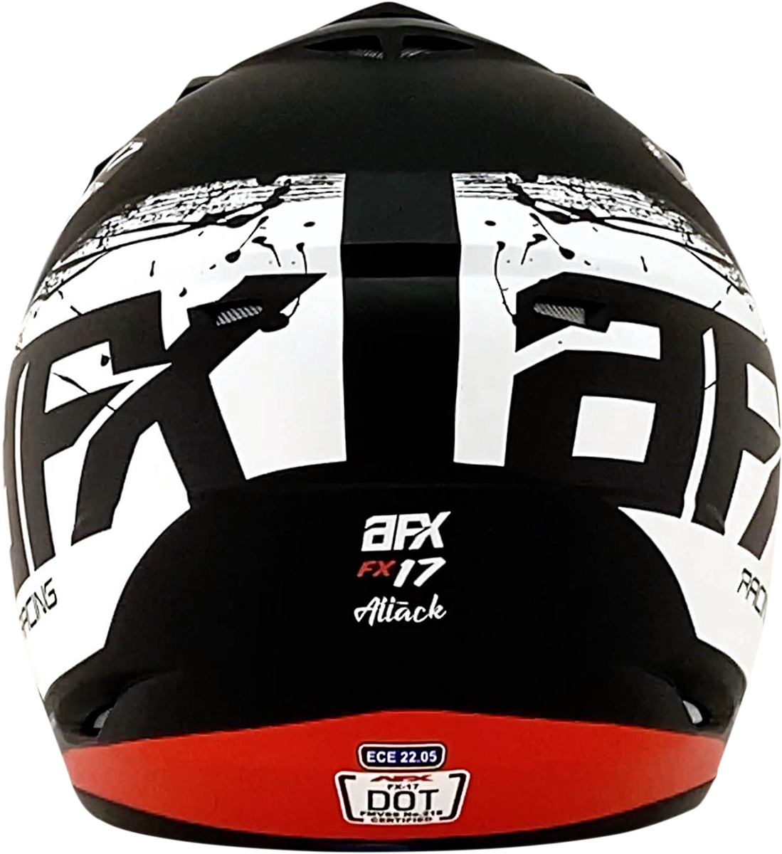 Bill's Exhausts AFX FX-17 Attack helmet in matte black and red, XS size, with sleek helmet design and bold graphics.
