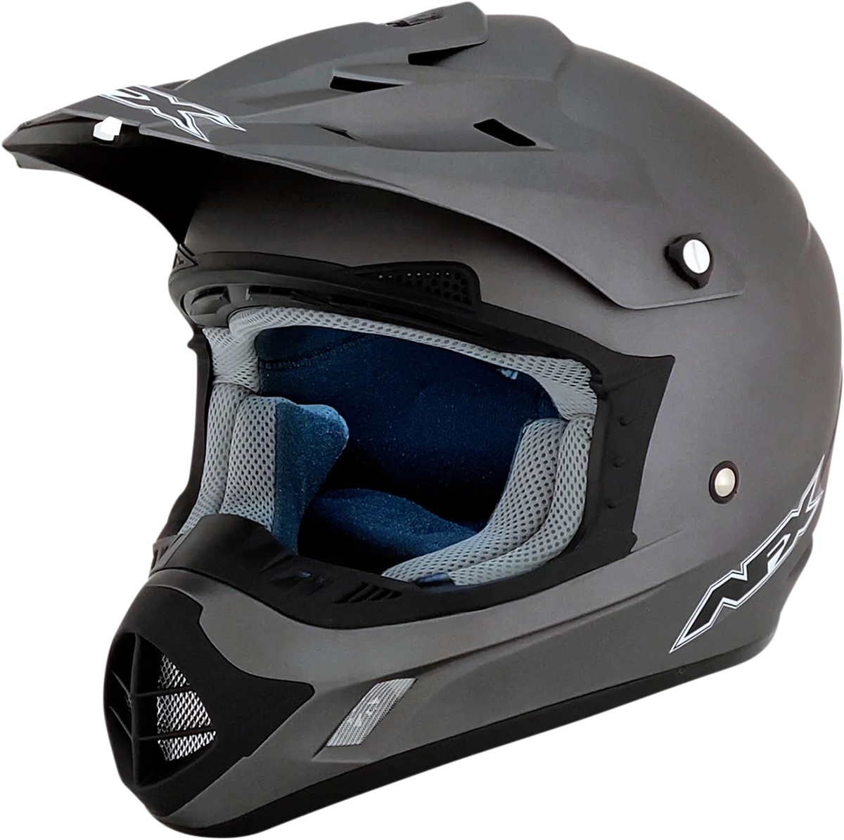 Bill's Exhausts AFX FX-17 helmet in frost gray, large size, showing the sleek motorcycle helmet design with matte finish.