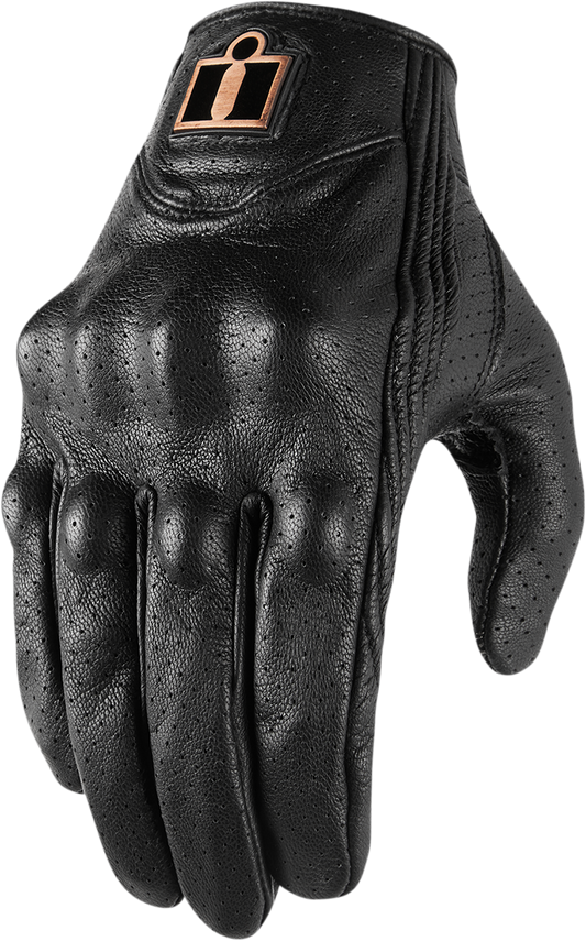 Black ICON Women's Pursuit Classic™ perforated gloves in 2XL size, featuring breathable design and textured palms for grip.