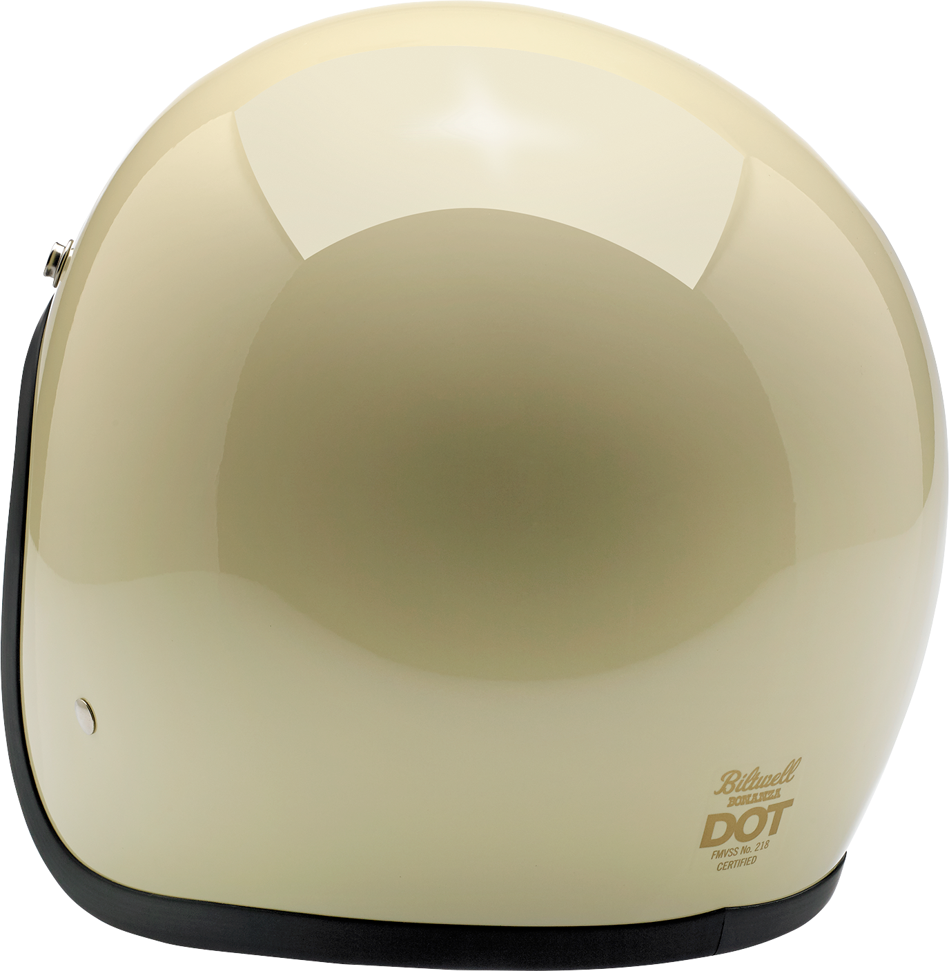 BILTWELL Bonanza vintage white helmet by Bill's Exhausts, large size, glossy finish, classic motorcycle helmet design.