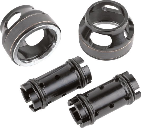 ZETA ZE56-31030 lowering inner kit for KYB Twin Chamber AOS front forks, with 30mm and 50mm adjustable drop, shown on front forks.