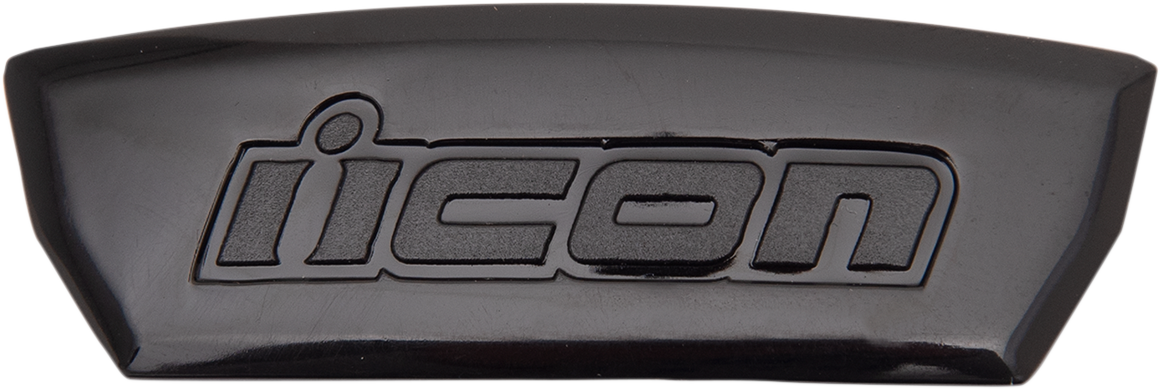 Black ICON Airform™ Forehead Switch helmet part for ICON helmets, shown in a close-up image.