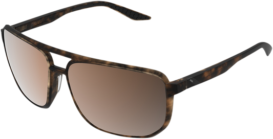 100% Konnor Aviator Sunglasses - Square - Havana - Bronze Polarized 61043-089-49 - Howling Moto
