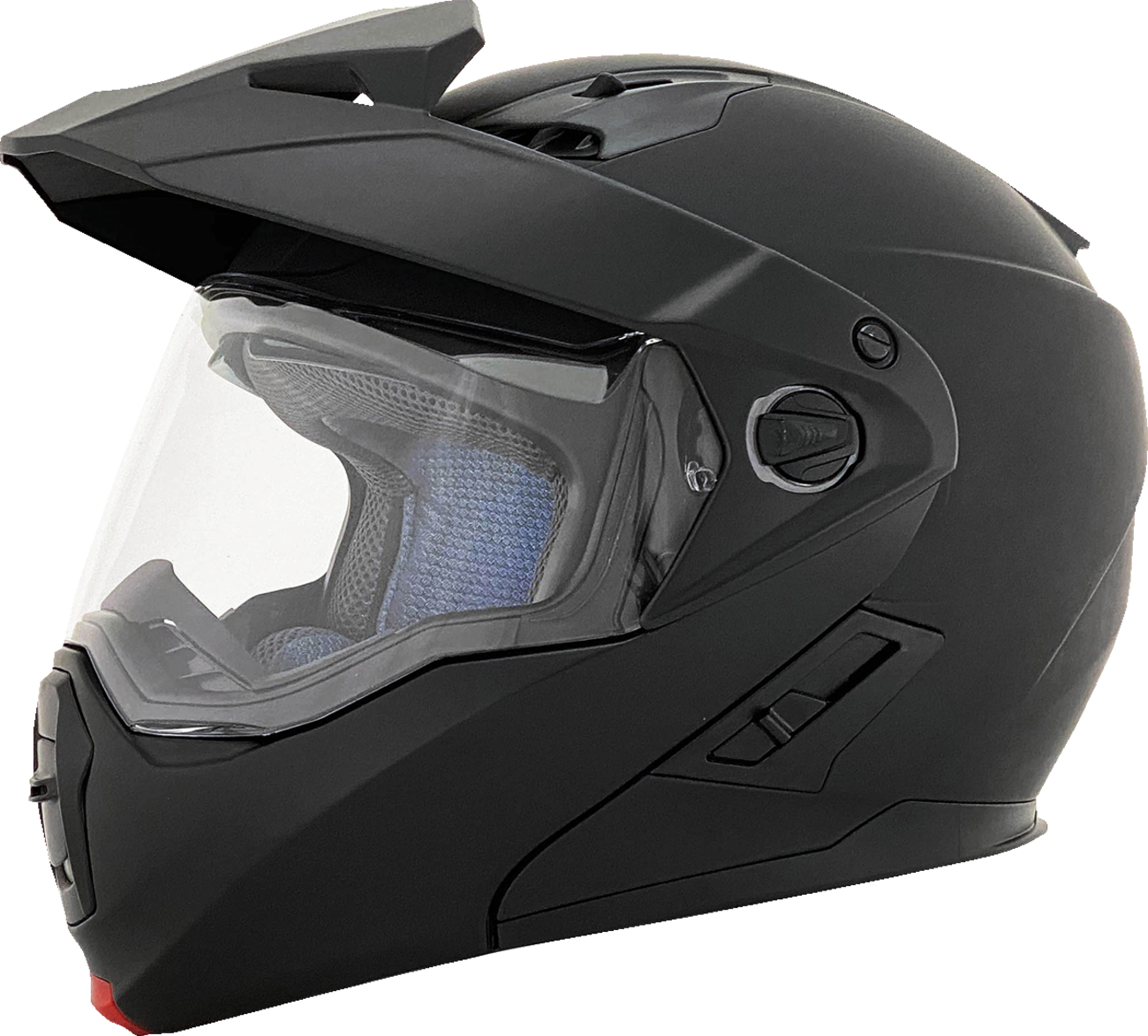 Matte black AFX FX-111DS motorcycle helmet in medium size, featuring a sleek design and secure fit.