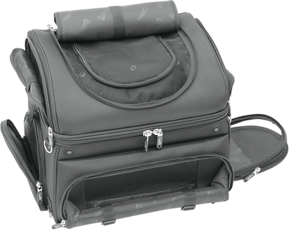 Bill's Exhausts SADDLEMEN Pet Voyager seat, showcasing a sleek, cushioned motorcycle seat with detailed stitching and durable construction.