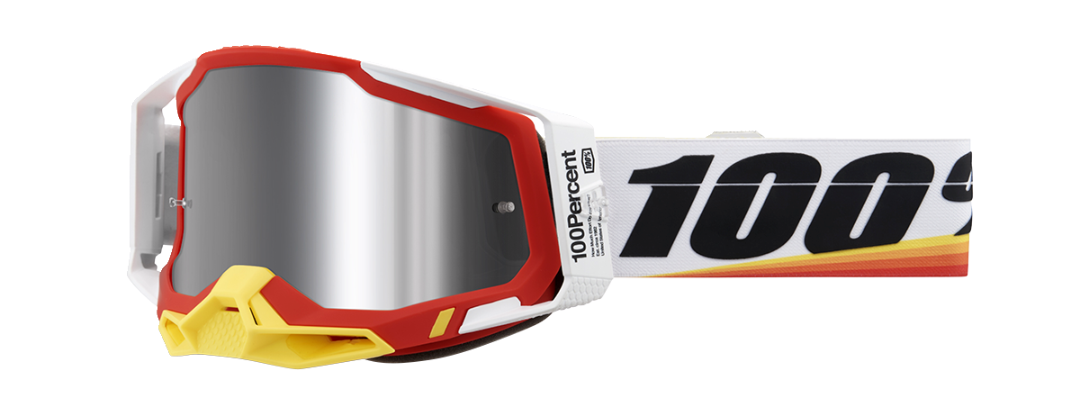 100% Racecraft 2 Goggles - Arsham Red - Silver Flash Mirror 50010-00016 - Howling Moto