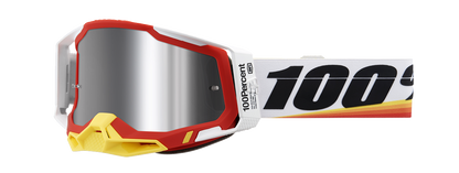 100% Racecraft 2 Goggles - Arsham Red - Silver Flash Mirror 50010-00016 - Howling Moto