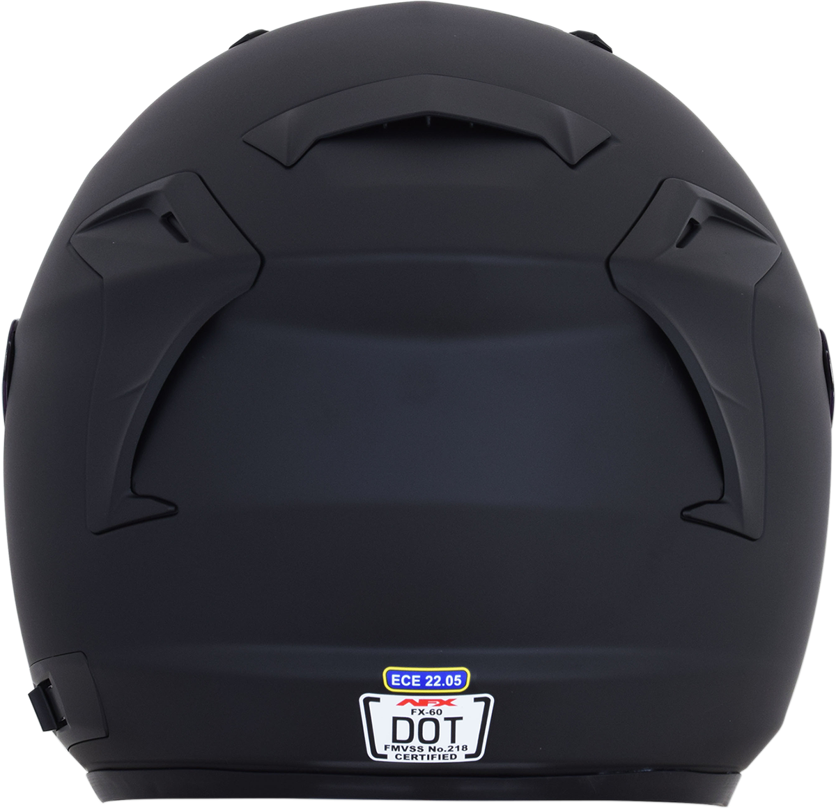 Matte black AFX FX-60 motorcycle helmet in 2XL size, featuring smooth finish and aerodynamic design.