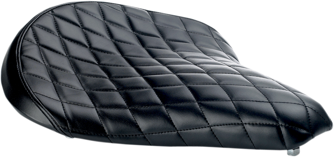 Black BILTWELL Solo Seat Diamond style for motorcycles, featuring sleek design and durable construction.