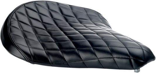 Black BILTWELL Solo Seat Diamond style for motorcycles, featuring sleek design and durable construction.
