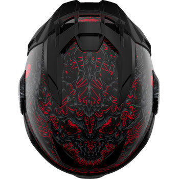 Black ICON Ultraflite Misanthrope helmet with MIPS® safety technology, small size, shown from the front view.