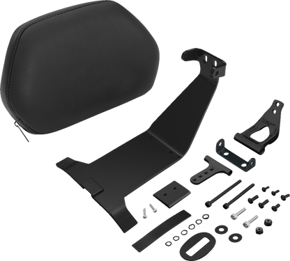 Black SHOW CHROME passenger backrest for Ryker 2020-2022, smooth engine backrest accessory by Bill's Exhausts.
