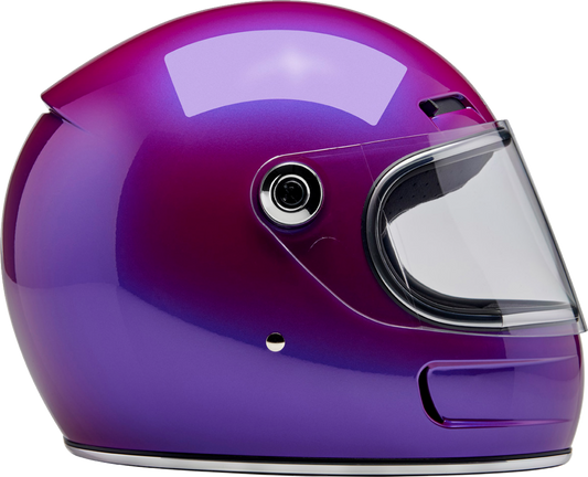 BILTWELL Gringo SV helmet in metallic grape color, XS size, with sleek design and matte finish, suitable for motorcycle riding.