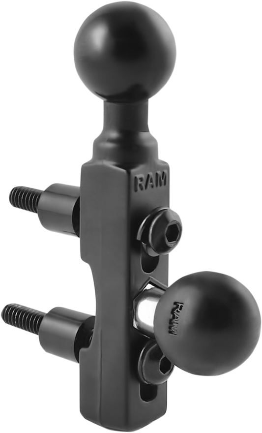 RAM MOUNTS Ball Mount 1-inch brake/clutch reservoir base for engine by Bill's Exhausts, shown attached to vehicle engine component.
