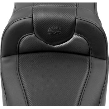 SADDLEMEN Roadsofa™ Extended Reach Seat - without Backrest - Carbon Fiber - FLTR/FLHX '23-'24 823-07-18600 - Howling Moto