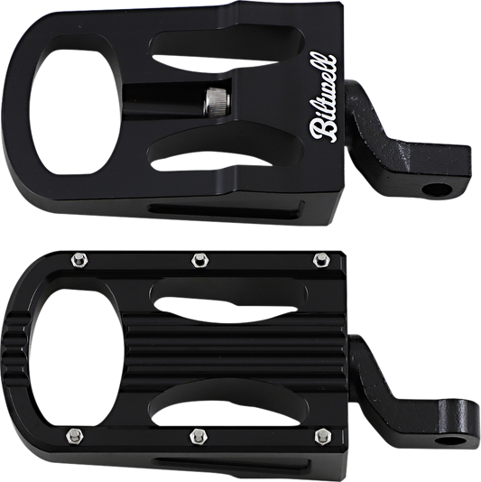 Black BILTWELL XL Step Footpegs for motorcycle, showing textured surface and mounting brackets on a body-style product.