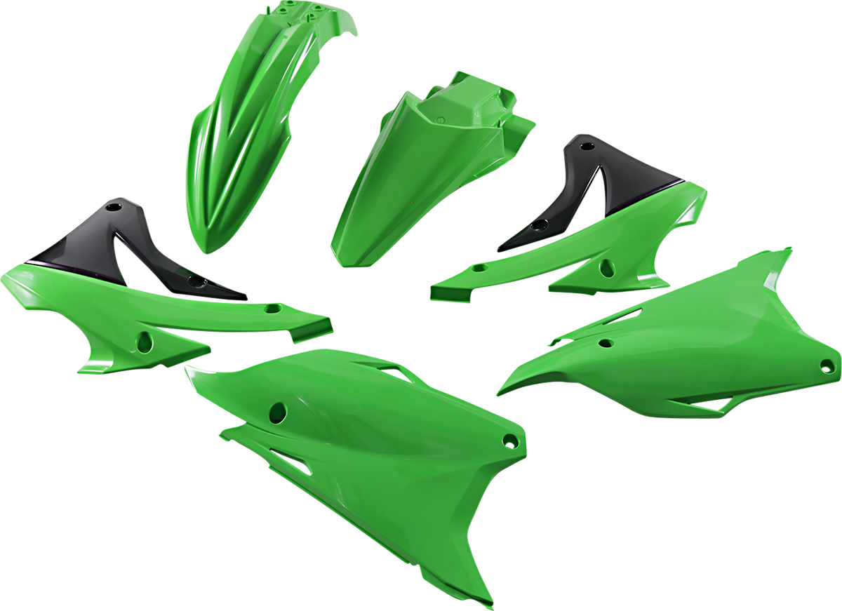 Acerbis OEM standard replacement body kit for motorcycles, shown in black with detailed panels and aerodynamic design.