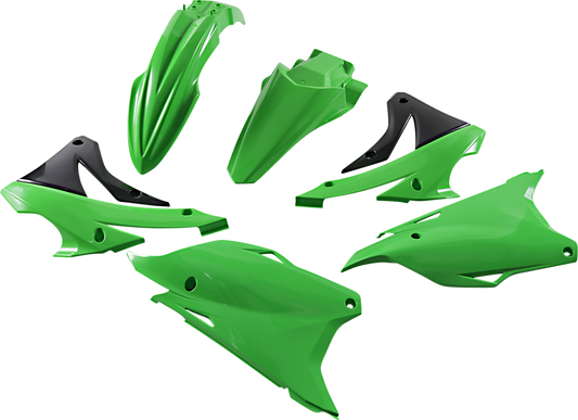 Acerbis OEM standard replacement body kit for motorcycles, shown in black with detailed panels and aerodynamic design.
