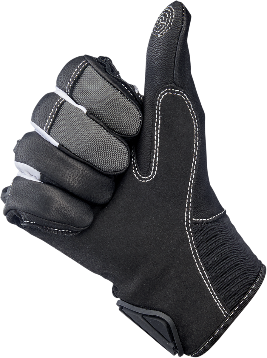 Gray BILTWell Bridgeport Gloves in XL size, featuring durable leather and padded design for motorcycle riding comfort.