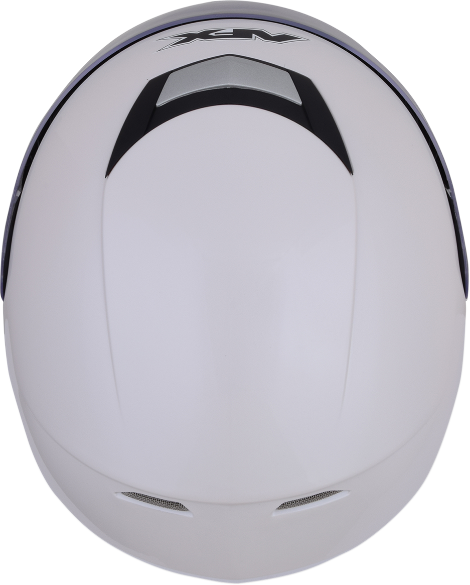 Bill's Exhausts AFX FX-99 helmet in pearl white, large size, featuring a sleek aerodynamic design and clear visor.