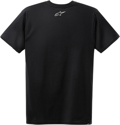 Black and white ALPINESTARS Moto X T-Shirt in XL size, featuring a casual design, displayed on a flat surface.