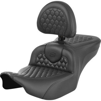Bill's Exhausts SADDLEMEN Roadsofa™ motorcycle seat with backrest, honeycomb design for FLTR/FLHX 2023-2024 models