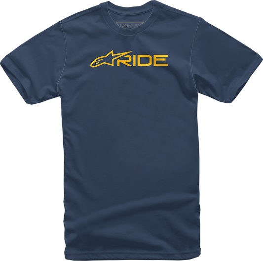 ALPINESTARS Ride 3.0 T-Shirt - Navy/Gold - Large 1232-722007059L - Howling Moto
