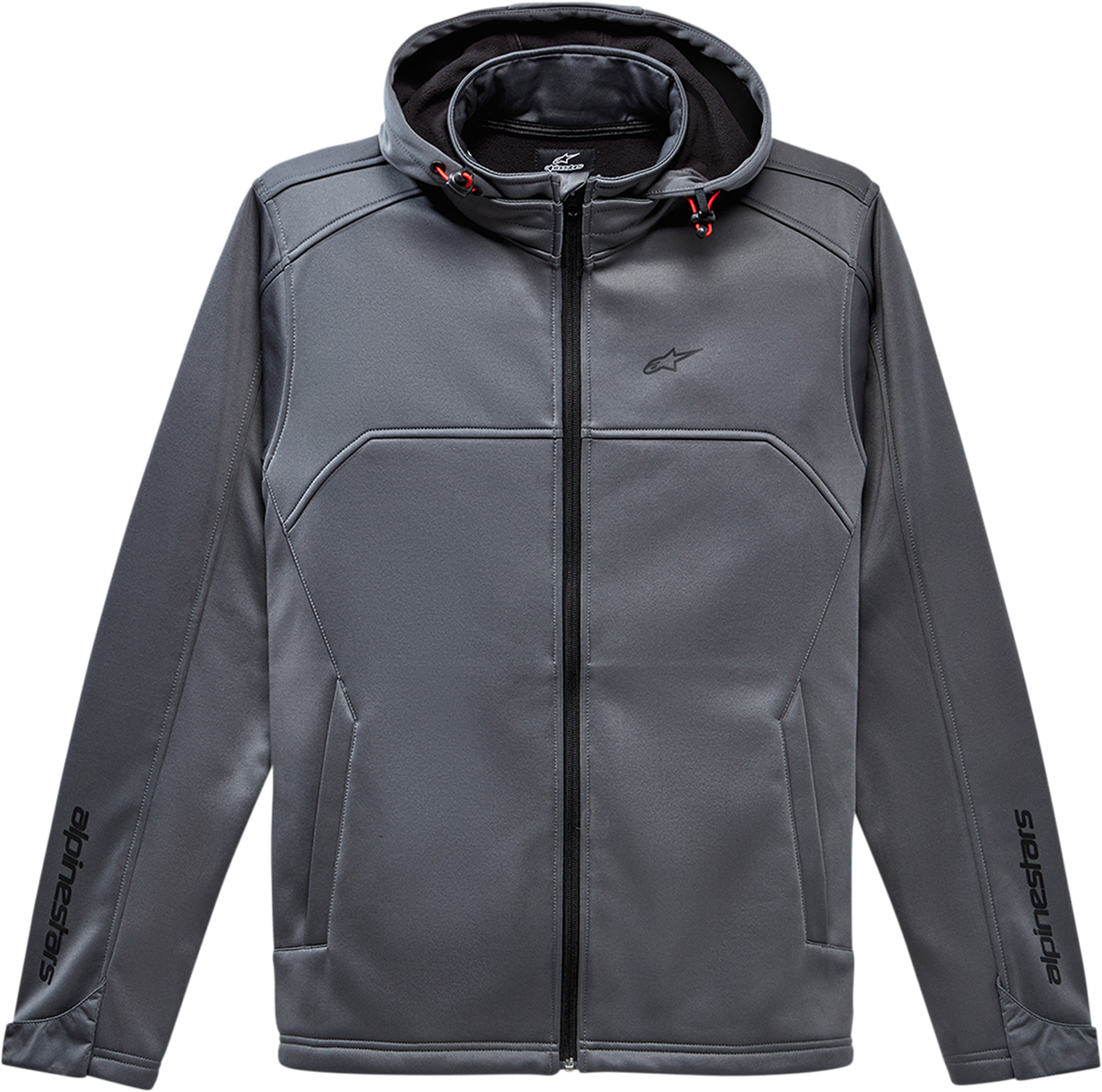 Alpinestars Strat Jacket in charcoal, size XL, featuring a sleek motorcycle jacket design with protective details and stylish accents.