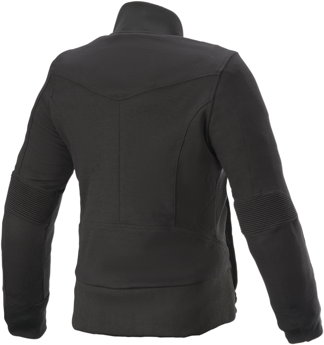 Black Alpinestars Stella Banshee Motorcycle Jacket in large size, featuring protective armor and stylish design.