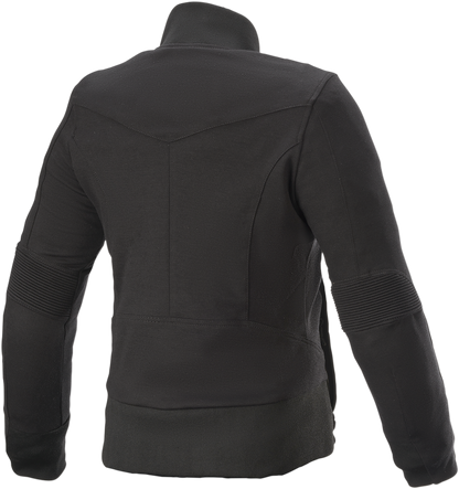 Black Alpinestars Stella Banshee Motorcycle Jacket in large size, featuring protective armor and stylish design.
