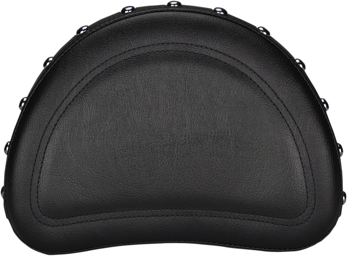 Contoured studded SADDLEMEN motorcycle seat pad with detailed stitching, designed for comfort and style.