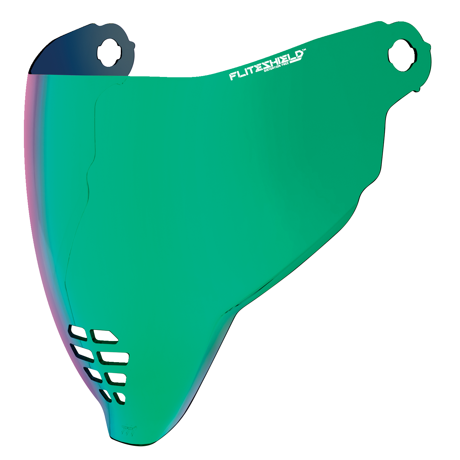 Bill's Exhausts ICON Airflite™ FliteShield™ helmet parts in RST Green, 22.06 size, showing the clear shield and helmet design.
