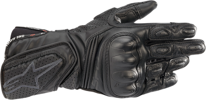 Black ALPINESTARS Stella SP-8 V3 women's motorcycle gloves in large size, featuring protective knuckles and adjustable wrist strap.