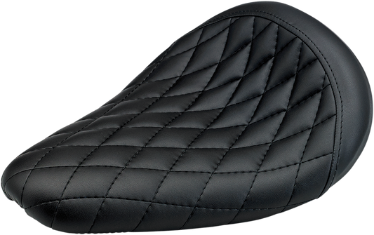 Black BILTWELL Thinline Seat Diamond for motorcycles, featuring a sleek, cushioned design with detailed diamond stitching.