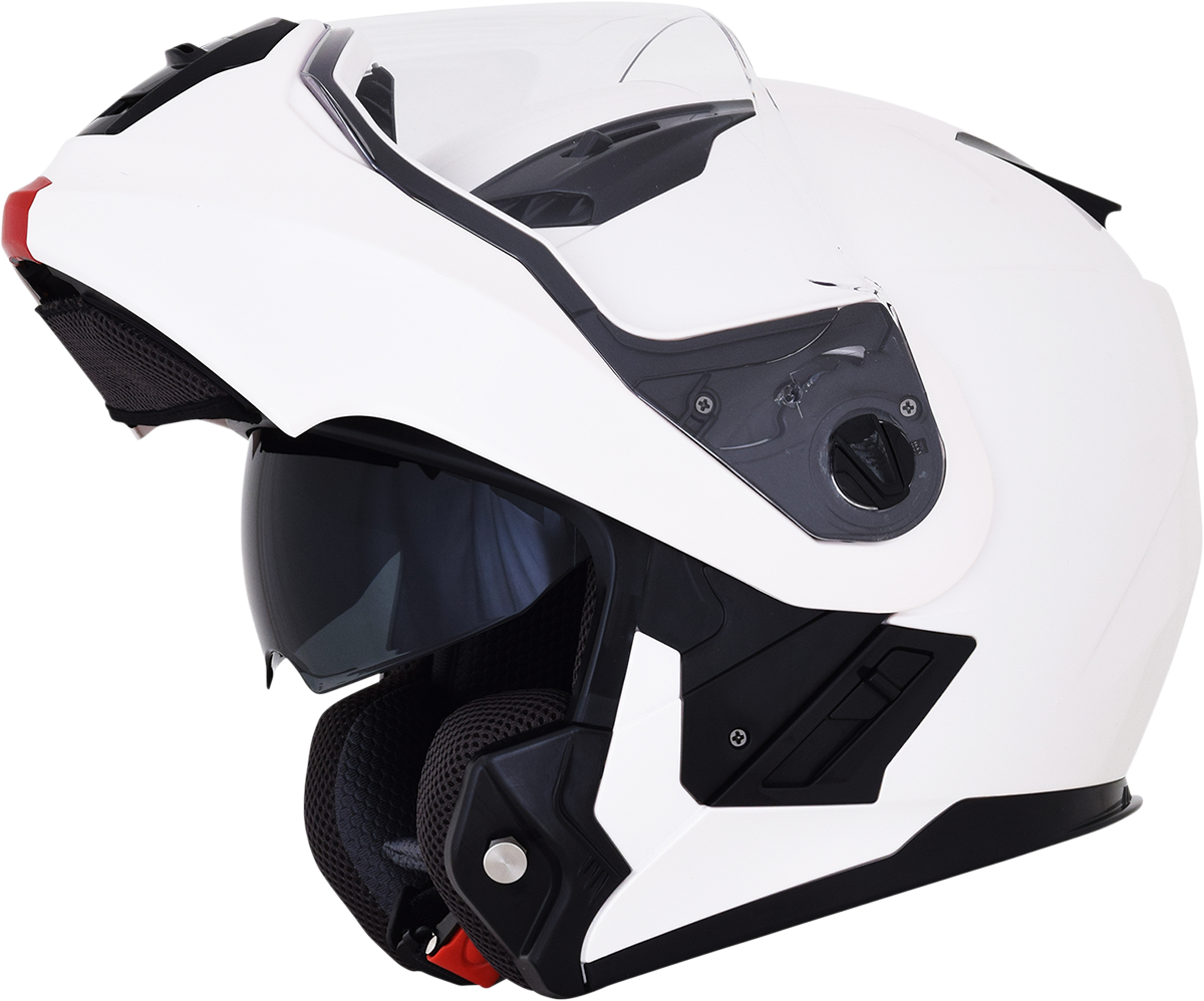 Bill's Exhausts AFX FX-111 helmet in pearl white, large size, featuring a sleek aerodynamic design and clear visor.