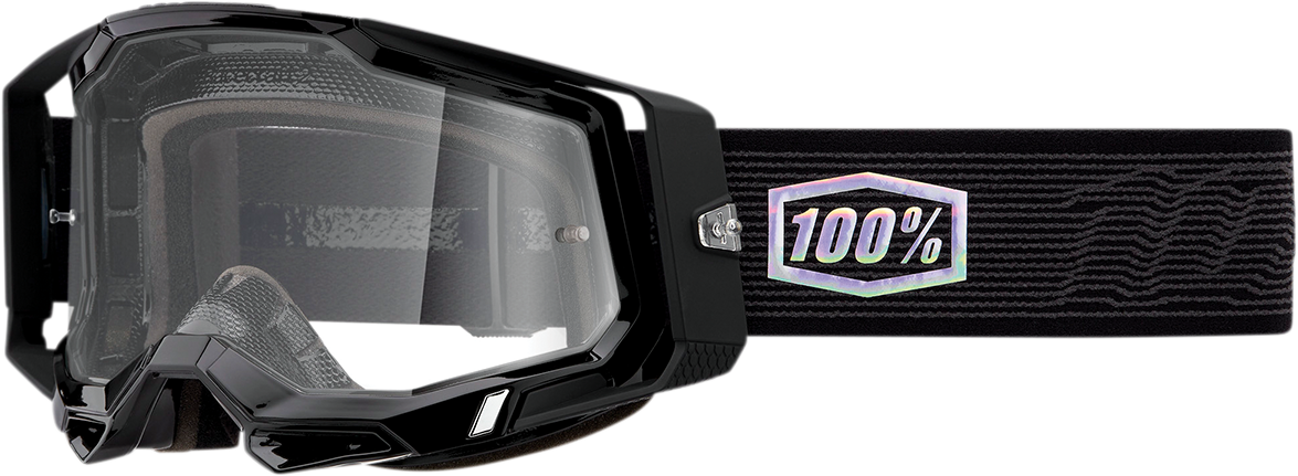 Bill's Exhausts Racecraft 2 Goggles in clear lens with adjustable strap, designed for racing and high-performance activities.