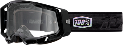 Bill's Exhausts Racecraft 2 Goggles in clear lens with adjustable strap, designed for racing and high-performance activities.