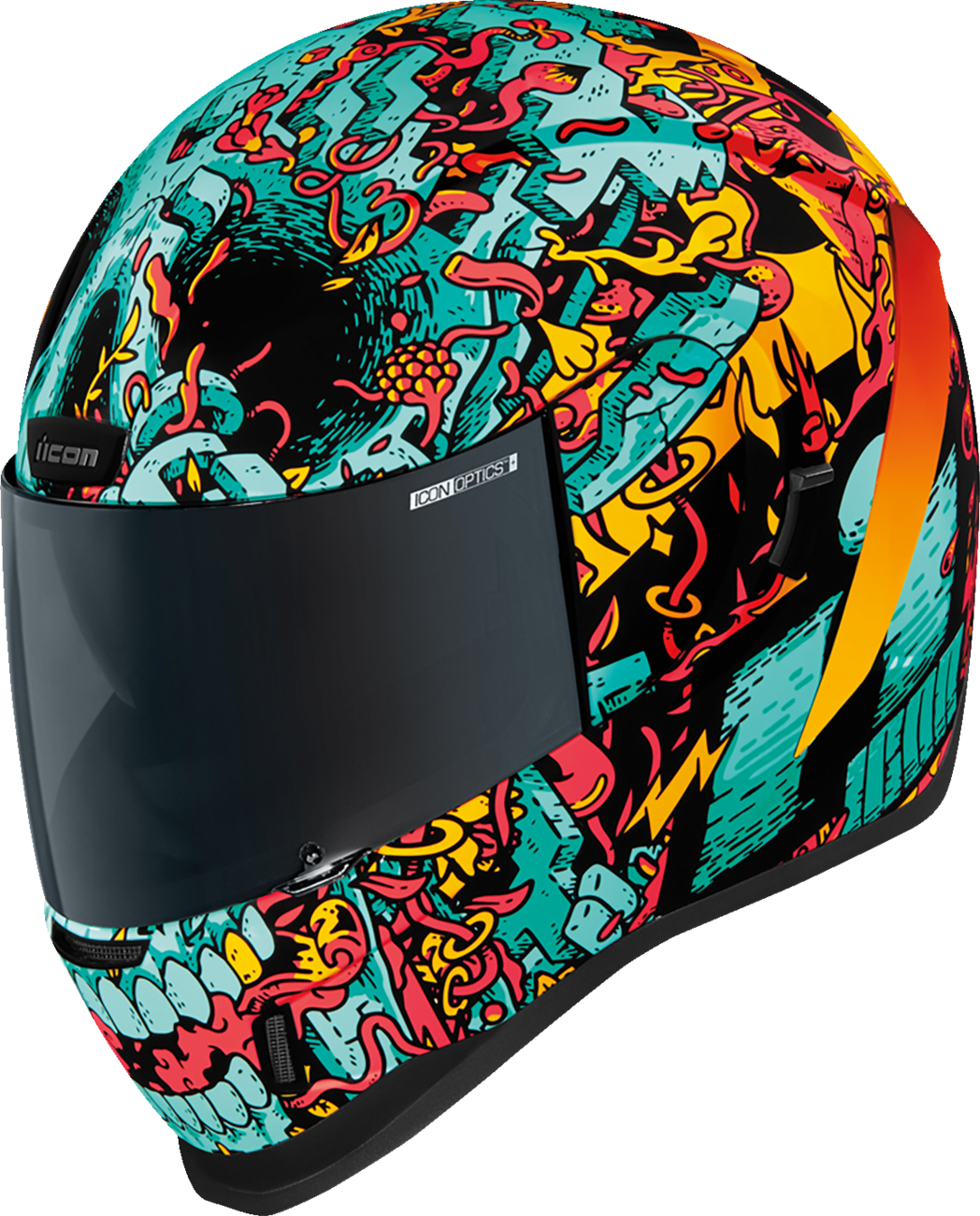 Blue ICON Airform™ Helmet Munchies edition with MIPS® safety technology, medium size, shown from the side view.