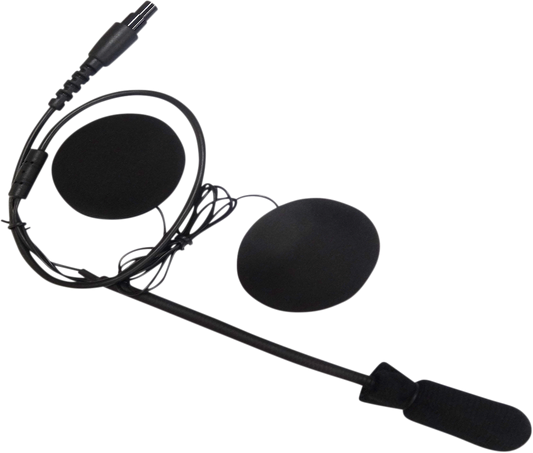 Bill's Exhausts NAVATLAS NH100 in-helmet headset speakers shown in black with control buttons for motorcycle communication.